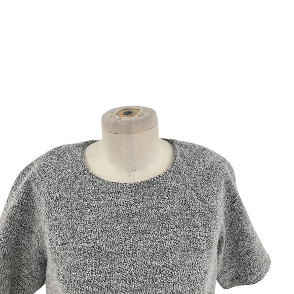 Lela Rose Boucle Short Sleeve Top Blouse Zip Back Wool Blend Gray Size 6 - Picture 3 of 12